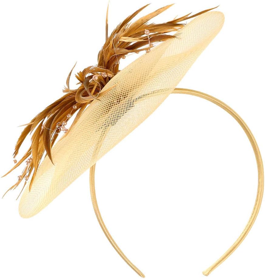 Fascinators Women Fascinator Hat Flower,Feather Fascinator Hat with Hair Clip Netting Feathers Big Flower(Black)
