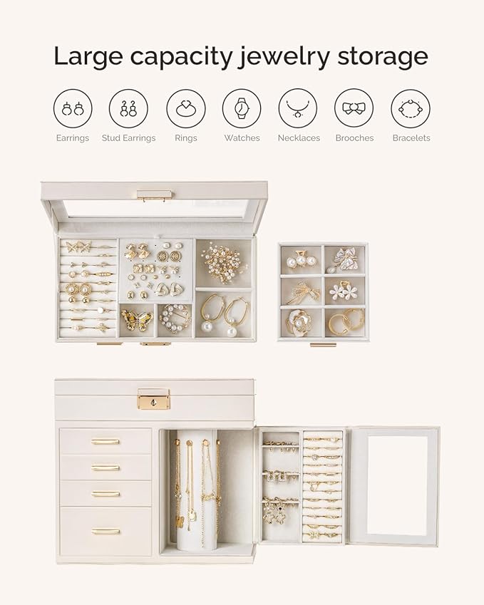 Joyero Organizador de Joyas 5 Capas con Vidrio miniatura 5