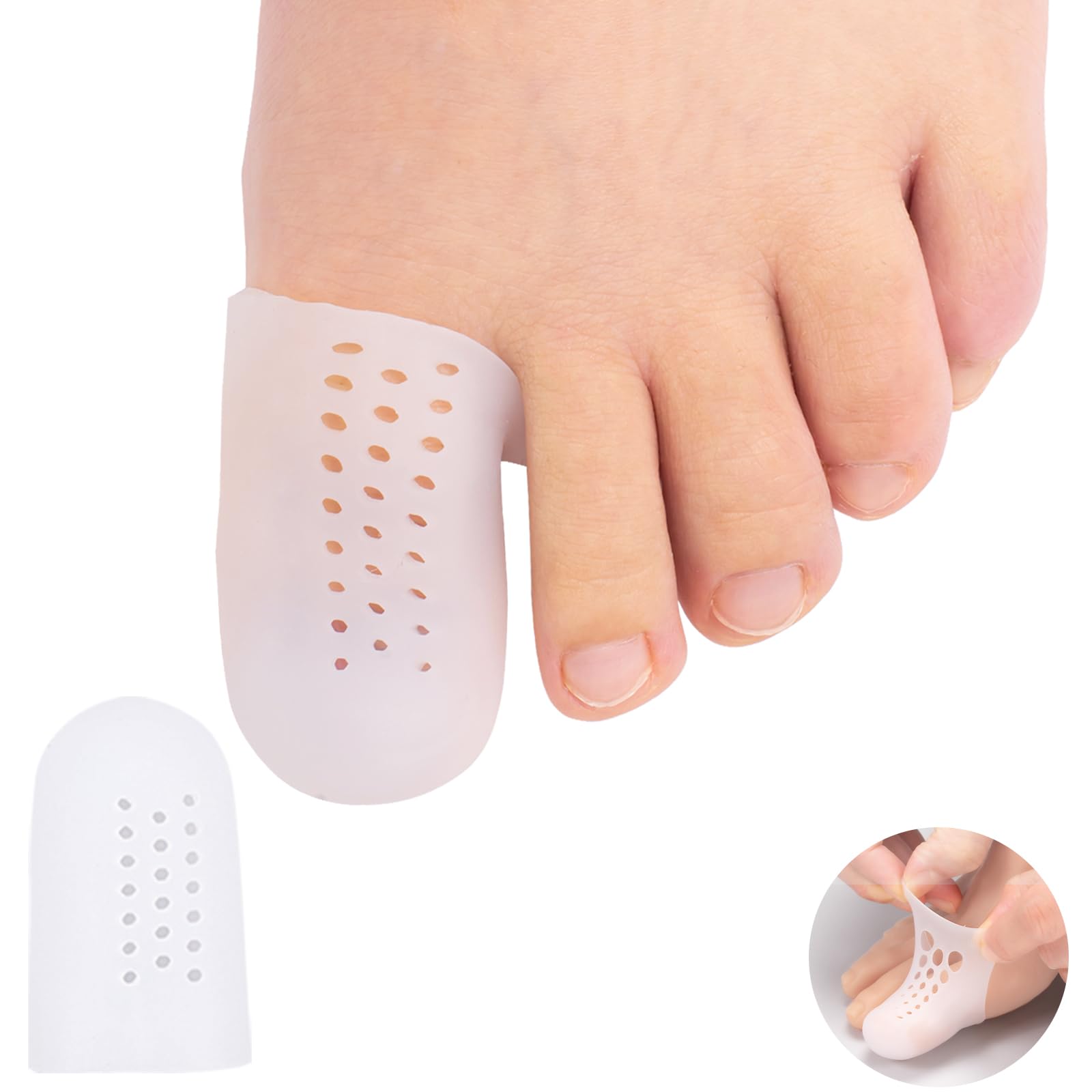 Confezione da 18 protezioni per dita dei piedi, in gel traspirante, separatori per dita dei piedi, per donne e uomini, per rimuovere calli, vesciche, unghie incarnite