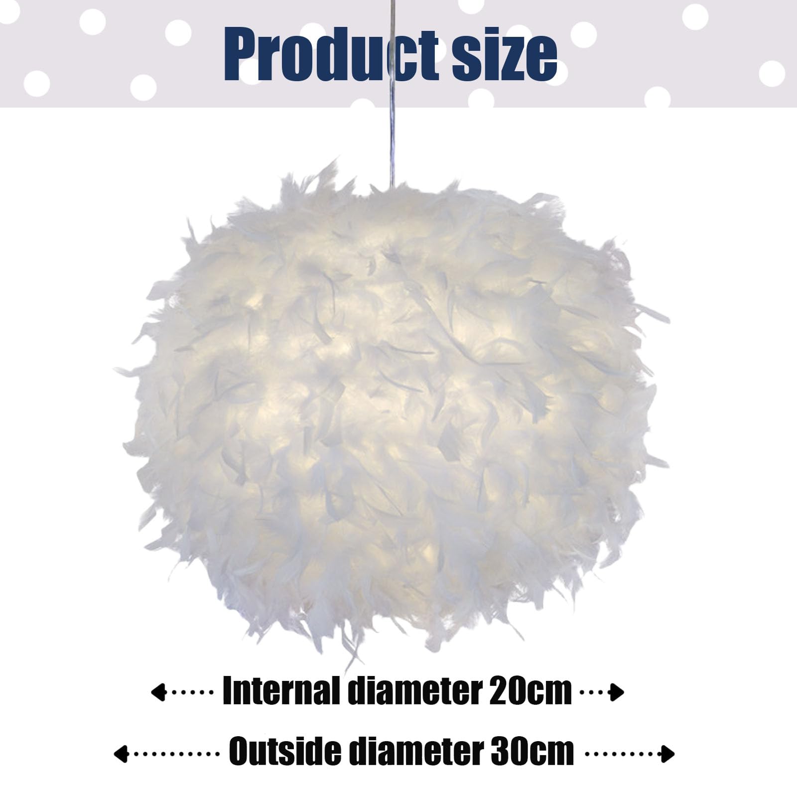 White Feather Lampshade,30CM Fluffy Feather Lampshade Lights for Table Floor Lamp,Room, Bedroom, Living - Image 2