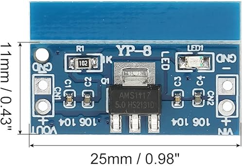 Miniatura 2 de MECCANIXITY Convertidor de corriente CC-CC AMS1117 6.5-12V a 5V 0.8A azul para transformadores de potencia con pasador de frecuencia, paquete de 10