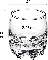 Vista 2 de Bormioli Rocco Galassia - Juego de 6 vasos de chupito para beber con elegante forma curva, funda pesada y pies entrelazados, vasos cortos