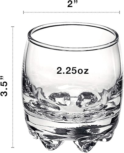 Miniatura 2 de Bormioli Rocco Galassia - Juego de 6 vasos de chupito para beber con elegante forma curva, funda pesada y pies entrelazados, vasos cortos para