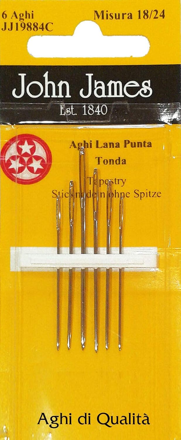 Parodi & Parodi 678 Kit 6 Assorted Needles in Wool with Round Tip, Neutral, Standard