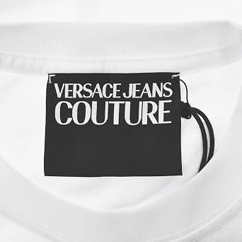 Versace Jeans VERSACE JEANS COUTURE T-shirt, Short Sleeve, Men's Logo WHITE 71GAHT04 G03 M Parallel Import