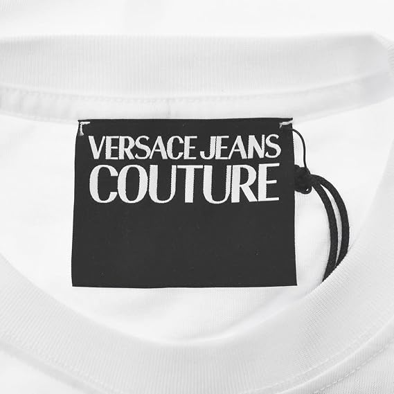 Versace Jeans VERSACE JEANS COUTURE T-shirt, Short Sleeve, Men's Logo WHITE 71GAHT04 G03 M Parallel Import
