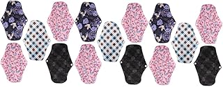 Hemoton Menstrual Pads 15 Pcs charcoal mama clothes Towels menstrual pad napkin Mother Aunt towel Reusable Menstrual Pads