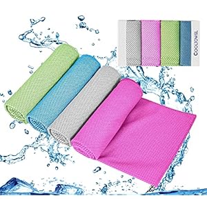 LETREALSUP Cooling Towel, 4Pack (100×30 cm) Cooling Towels for Neck Ice Cool Towel, Instant Cooling Relief, Soft Breathable Chilly Towel, Microfiber Ice Towel for Golf, Yoga, Camping, Running