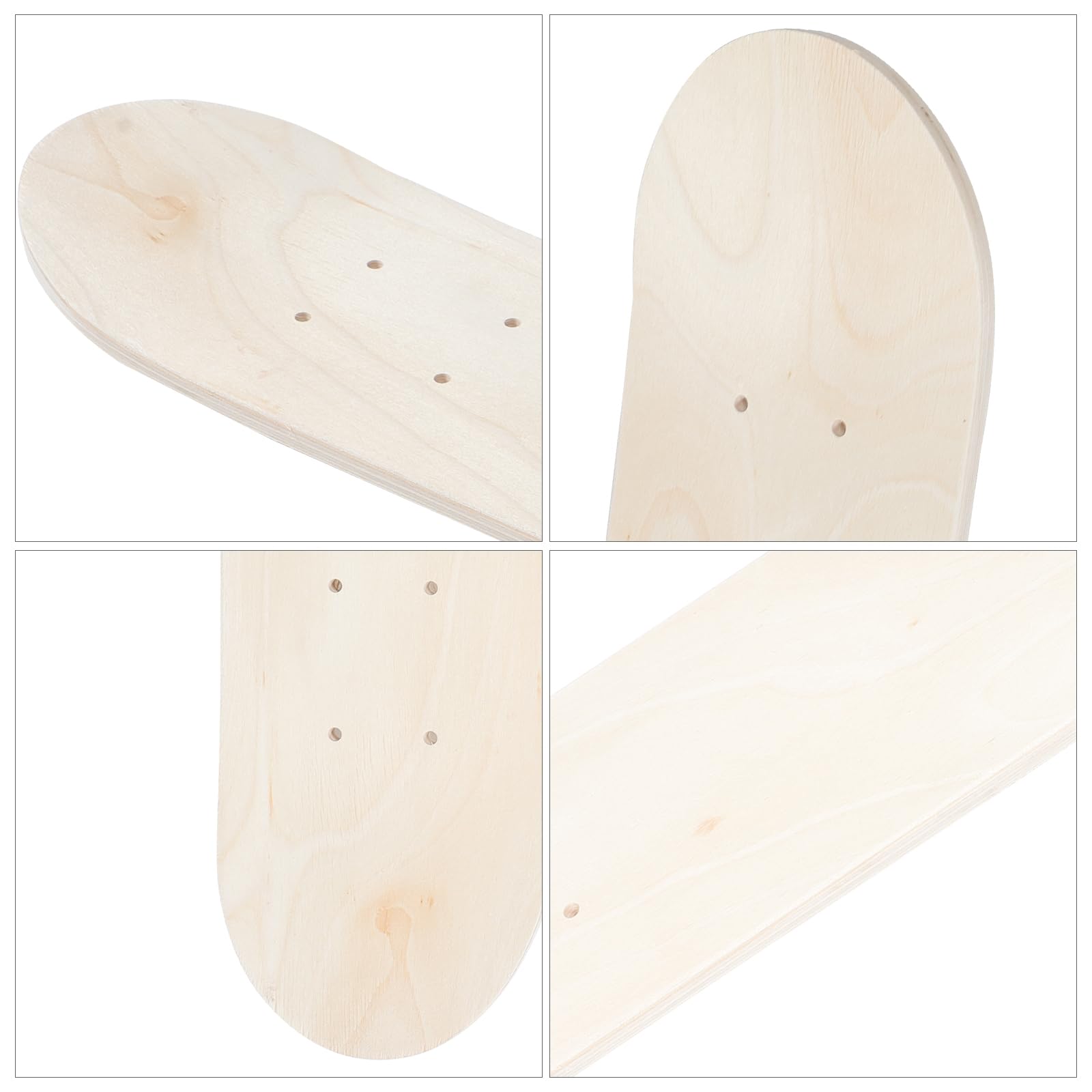 BESTonZON Tavola Da Skateboard Vuota - Skateboard Semplice A Doppia Coda In Legno Naturale - Tavola Da Skate In Legno Skateboard Fai Da Te Per Principianti Per Sostituzione E Pittura
