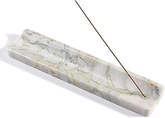Koville Marble Incense Holder, Incense Holder for Sticks, Incense Sticks Holder Ash Catcher for Meditation Yoga SPA, Natural Stone Incense Burner, Home Table Decor (Bianco Palomino)