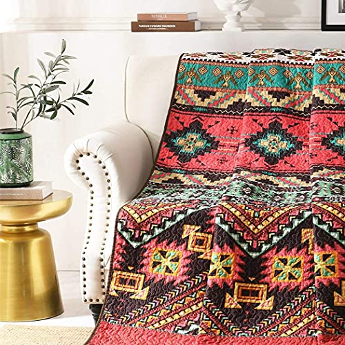 Qucover Tagesdecke Bettüberwurf aus Mikrofaser Gesteppte Indische Decke 150 x 200 cm Boho Exotik – Bild 7