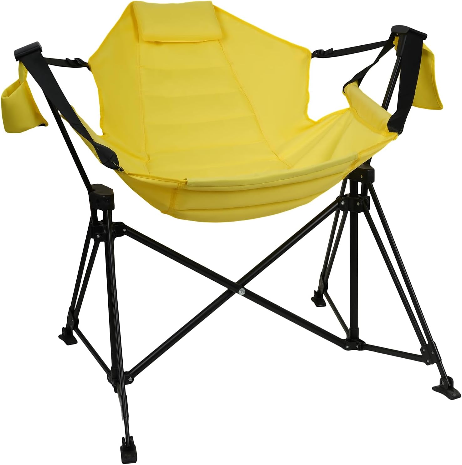 Hammock Camping Chair Folding 350lbs Foldable Portable Rocking Chairs for Adults Outside Swinging Camp with Stand Lawn Garden Hanging Outdoor