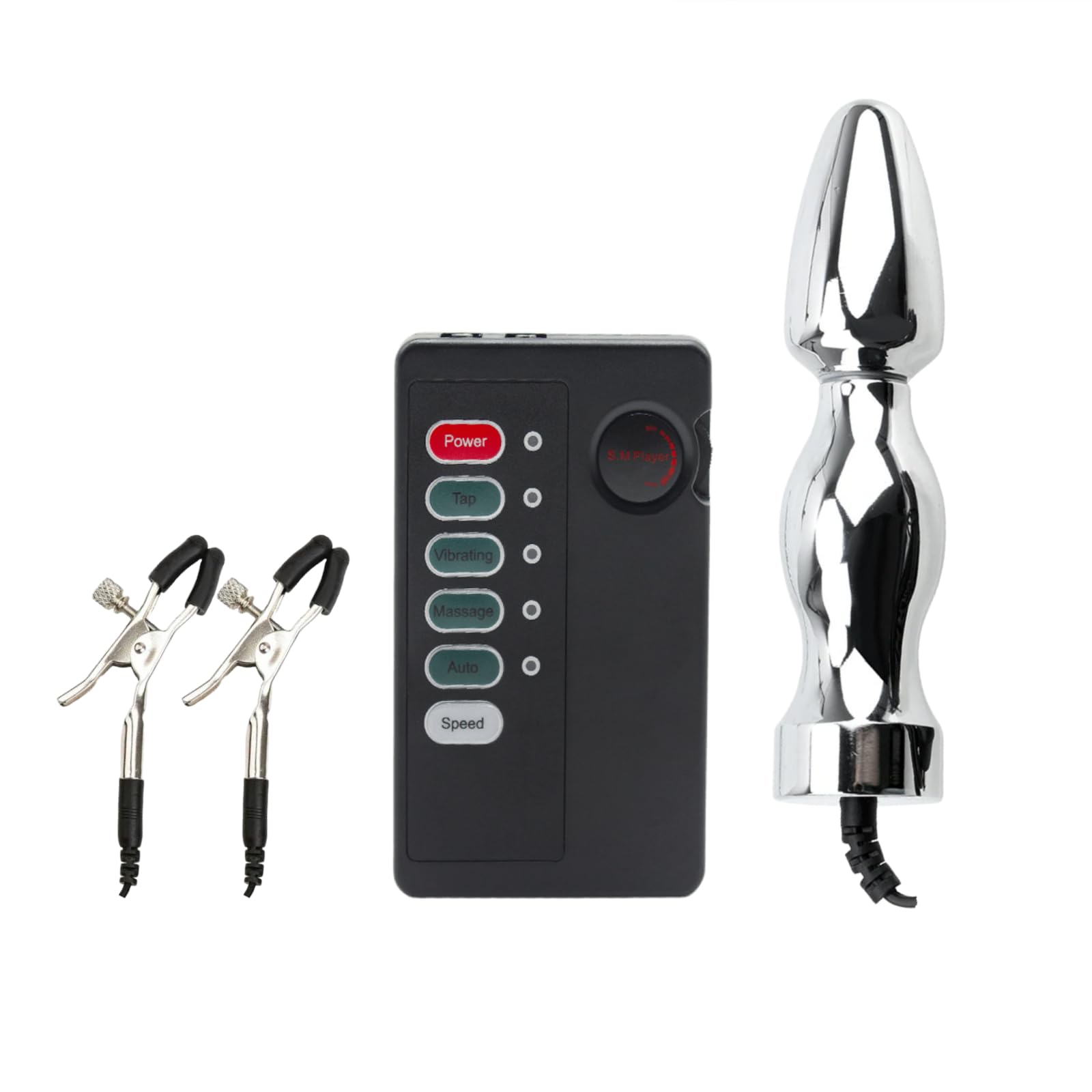 Électrostimulation Pinces À Tétons Electroshock Anal Plug Acier Inoxydable | Électrique Dilatateur Butt Plug SM Masturbateur Prostate Stimulant Homme Jouets Sexuels Electro-Stimulation Pince Teton