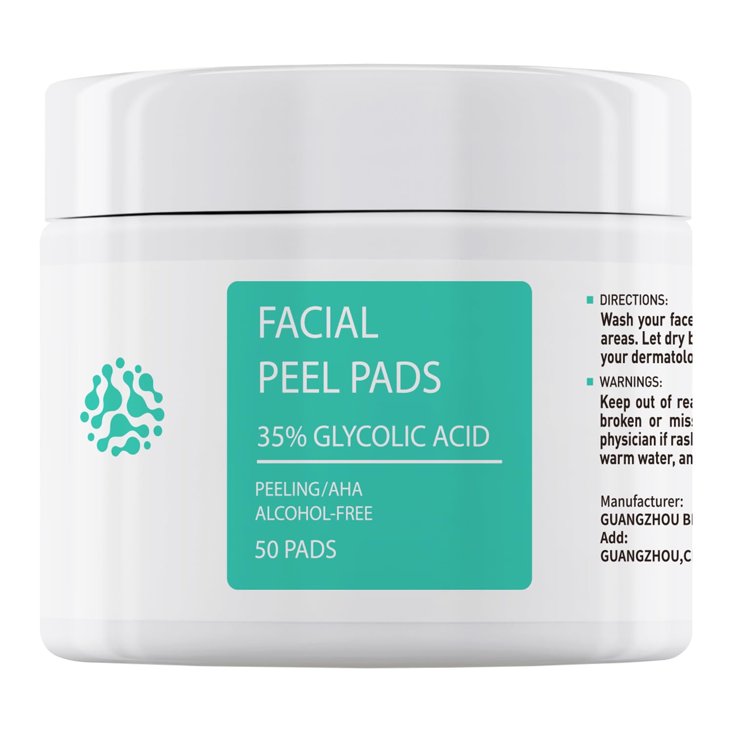 Glycolic Acid Toner Pads 35% AHA Facial Resurfacing Exfoliate Salicylic Acid Exfoliating Face Wipes Chemical Peel Exfoliant Peeling Glycolic Peel Pad for Beauty Fine Line Wrinkles 50 Pads
