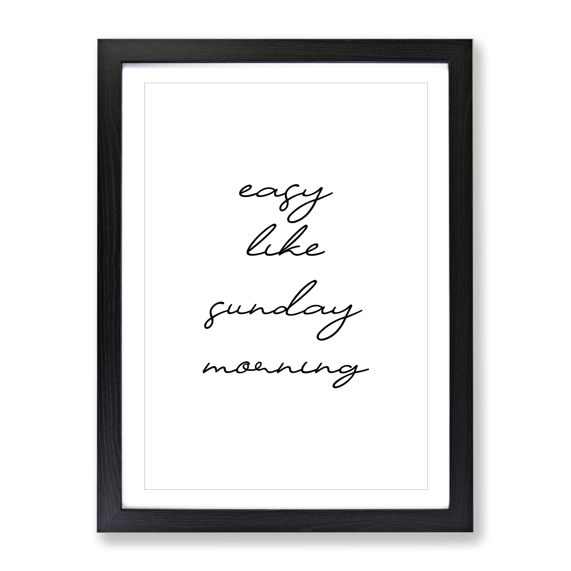 Easy Like Sunday Morning V2 Typography Quote Framed Wall Art Print
