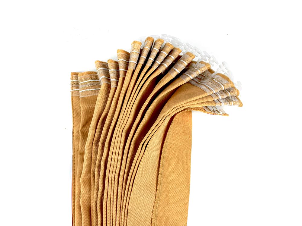 Rideaux brise-bise pour camion - Ajustement universel - Beige - Avec bord en cuir marron + crochets