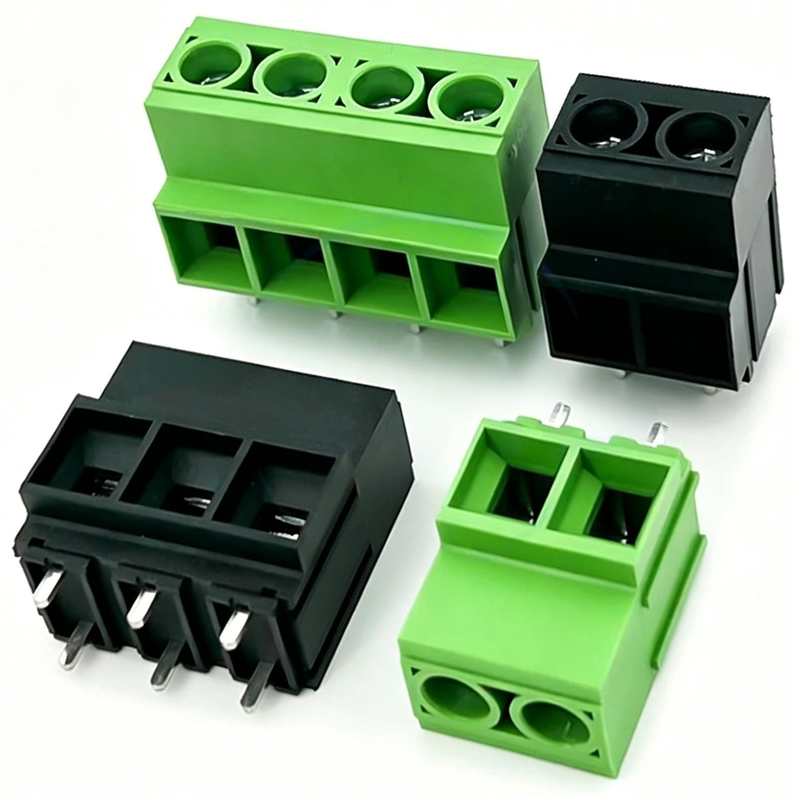 (1 pièces) KF 135T - 10.16mm PCB bornier à vis vert-noir cuivre carré 2~6Pin cuivre écologique empilable 135T - 10.16