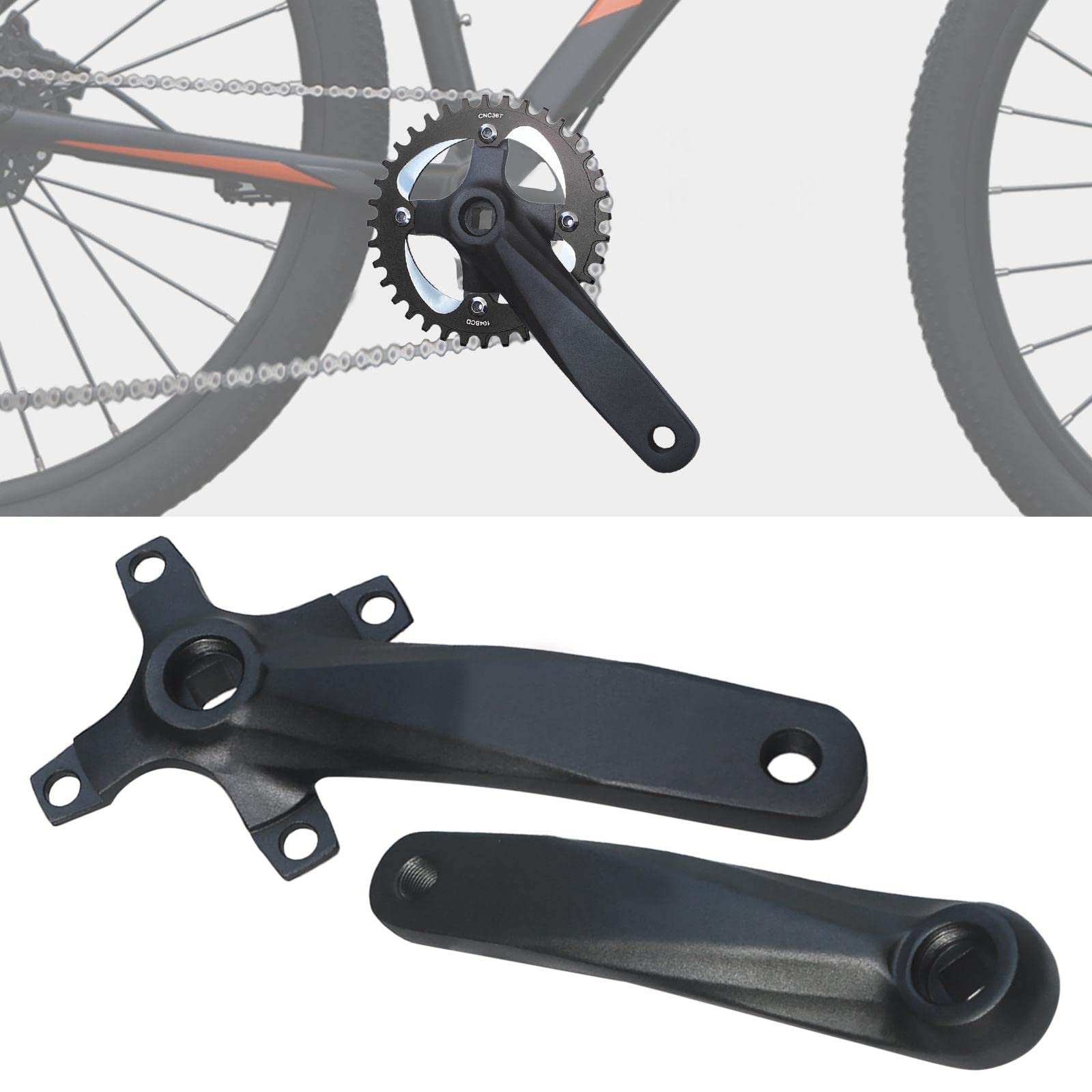 harayaa Guarnitura per Bicicletta in 2 Pezzi con Pedivella Come Set di Guarnitura E Pezzo di Ricambio Realizzato in Lega di Alluminio Leggera