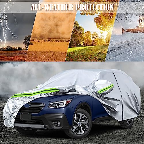 Image of Waterproof Car Covers Replace for 2004-2025 Subaru Outback, 6 Layers All Weather Custom-fit Car Cover with Zipper Door & Windproof Bands for Snow Rain Dust Hail Protection (Outback)