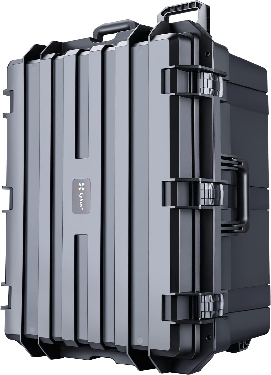 Lykus Large Waterproof Hard Cases with Wheels and Customizable Foam, HC-5120/5220/5230/6030/6540/7240/7530, Black, HC-7240:72x55x39.7cm, Rolling Case