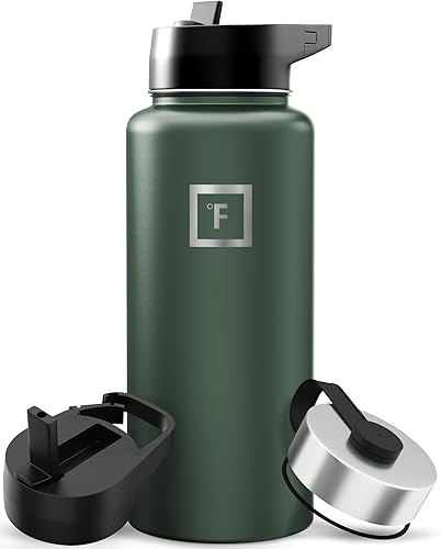 Miniatura 65 de IRON °FLASK Frasco de hidratación para acampar y senderismo con pajilla, botella de agua deportiva de acero inoxidable con aislamiento de boca