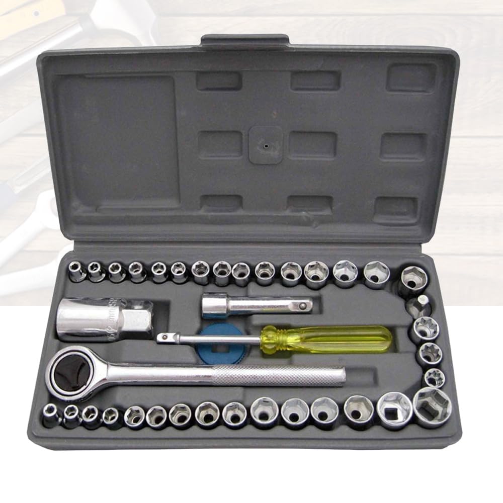 MLD 40pcs Drive Ratchet Wrench Set Hand Tool Kit Automobile Motorcycle Repair Precision Socket Wrench Set DPKS-1909 (Material Plastic and Steel,Multicolor) (B0CVSBH9S7) Amazon Price History, Amazon Price Tracker
