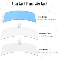 Vista 5 de Maitys 120 piezas de cinta frontal de encaje para peluca, adhesivo de doble cara, impermeable, en forma de C, para pelucas largas y cortas, sin