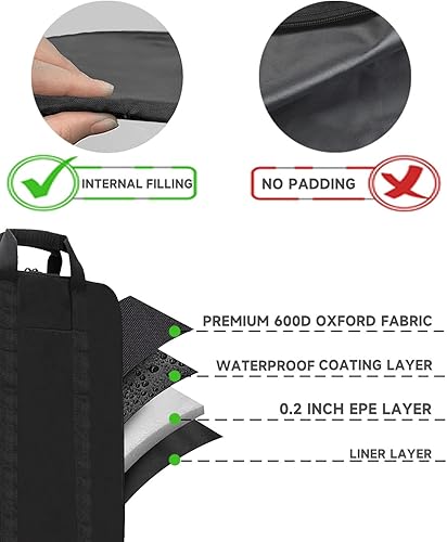 Miniatura 5 de Bolsa acolchada para panel solar, para panel solar Jackery de 100 vatios, diseño de doble capa, puede contener 2 paneles de batería.