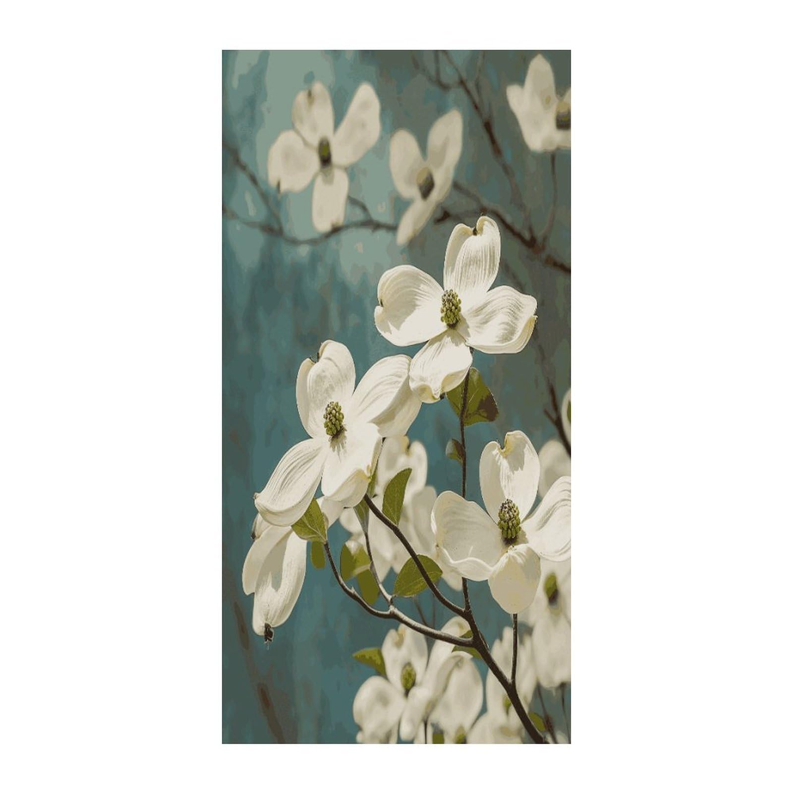 Fekiloot Style Spring Dogwood Blossoms Door Curtain Room Divider Curtains