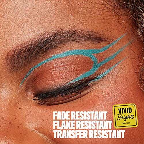 Nyx Professional Makeup Vivid Brights Liquid Liner, Smear-Resistant Eyeliner With Precise Tip - Cyan Simp #TOP1