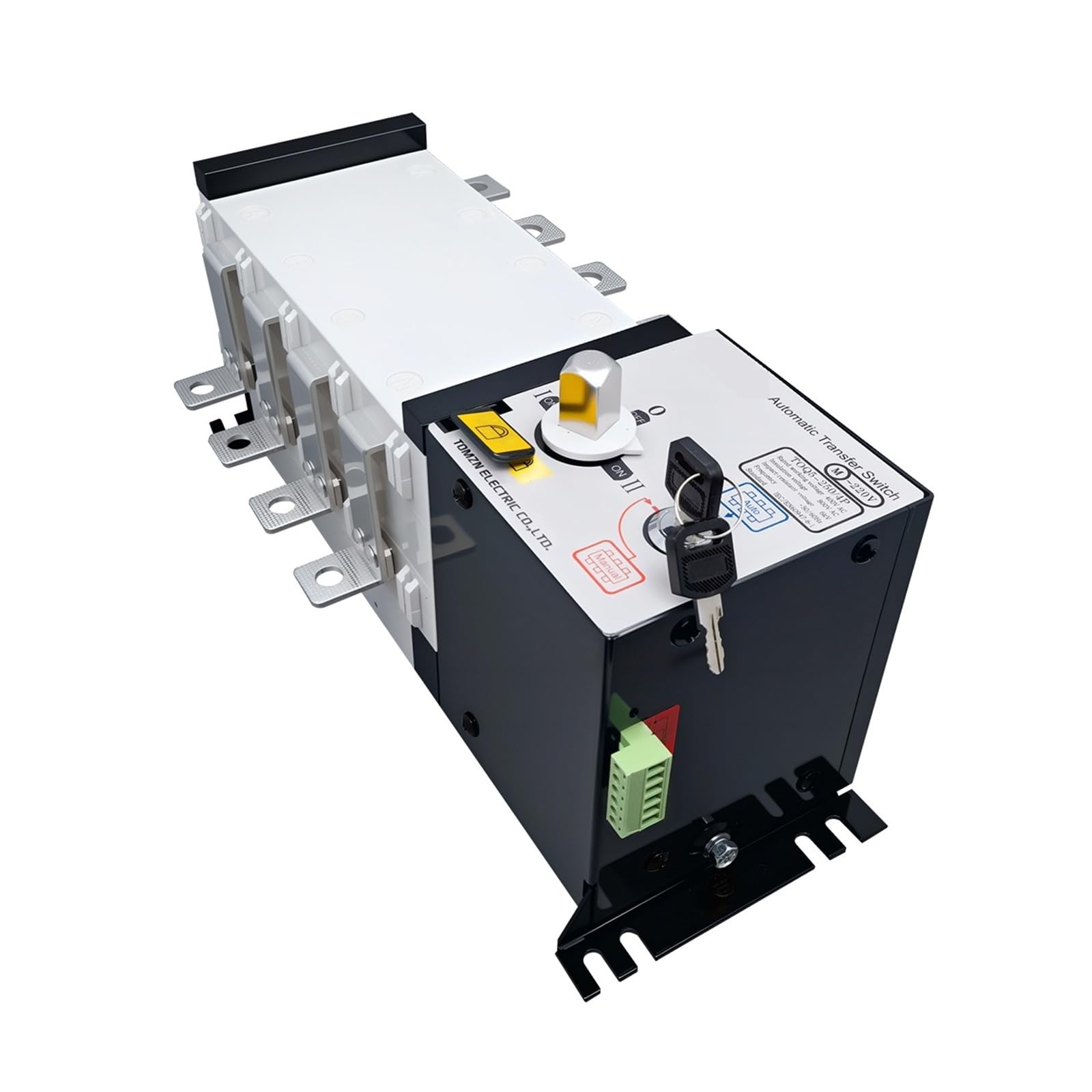 Selettore elettrico di trasferimento a doppia alimentazione ATS classe PC 4P 250A 400 V CA o manuale 2 ingressi 1 uscita
