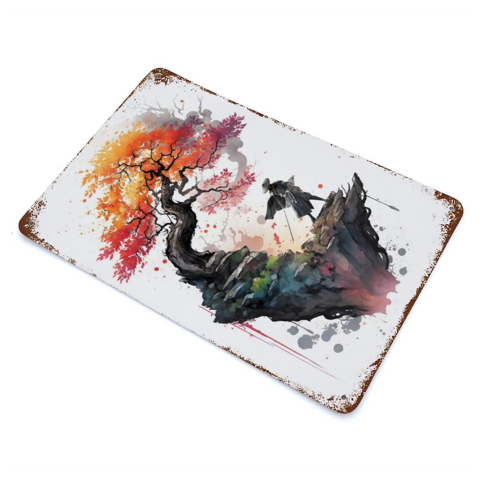 Garage Style Cherry Blossom 19 Vintage Rust Metal Sign 11.8"x7.9", Vintage Wall Decor for Bar And Workshop