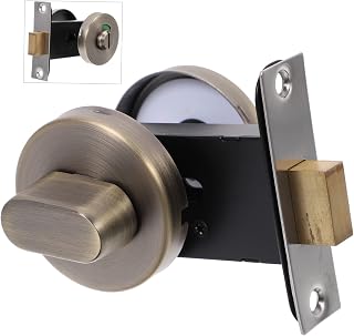 Sewroro Bathroom Indicator Lock Keyless Design with Open Closed Sign for Public Toilets Airports Malls Offices Retro Finish Easy Installation