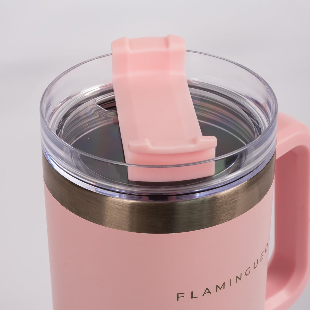 Flamingueo Borraccia con Cannuccia 1,18L - Borraccia Termica - Bevande Fredde 24h e Calde 10h - Acciaio Inossidabile - Con Manico - Tazza Termica - Rosa