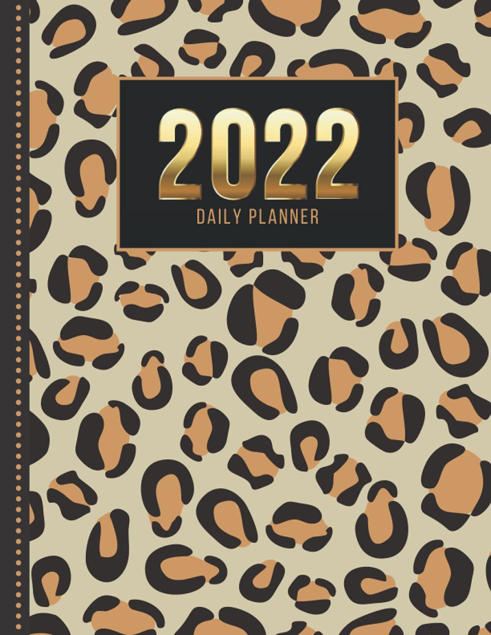 Agenda journalier 2022 motif guépard A4 avec 365 pages de planification