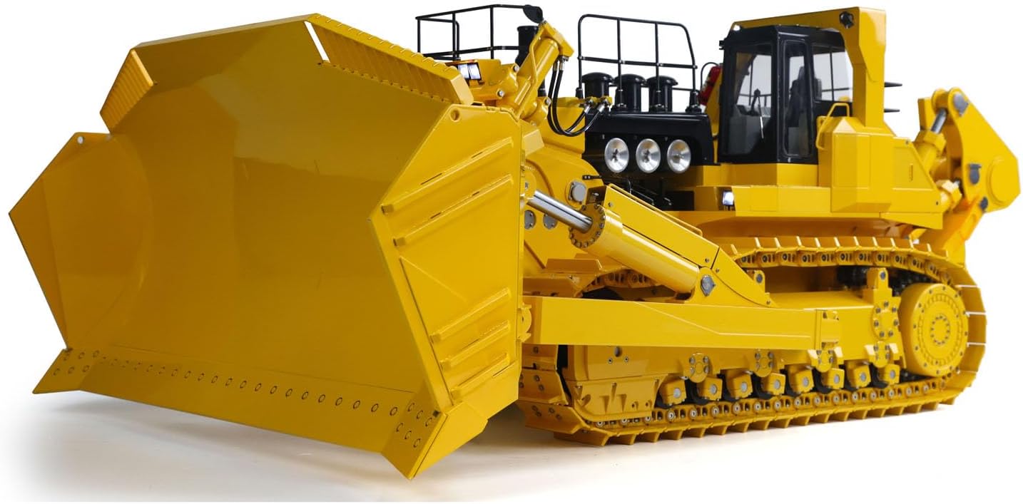 JDModel Metal 1/14 RC Hydraulic Bulldozer 575 Heavy Machine Huge Dozer Model X14 Radio System Mix Control Car Rear Ripper Hobby Grade Model for Adult