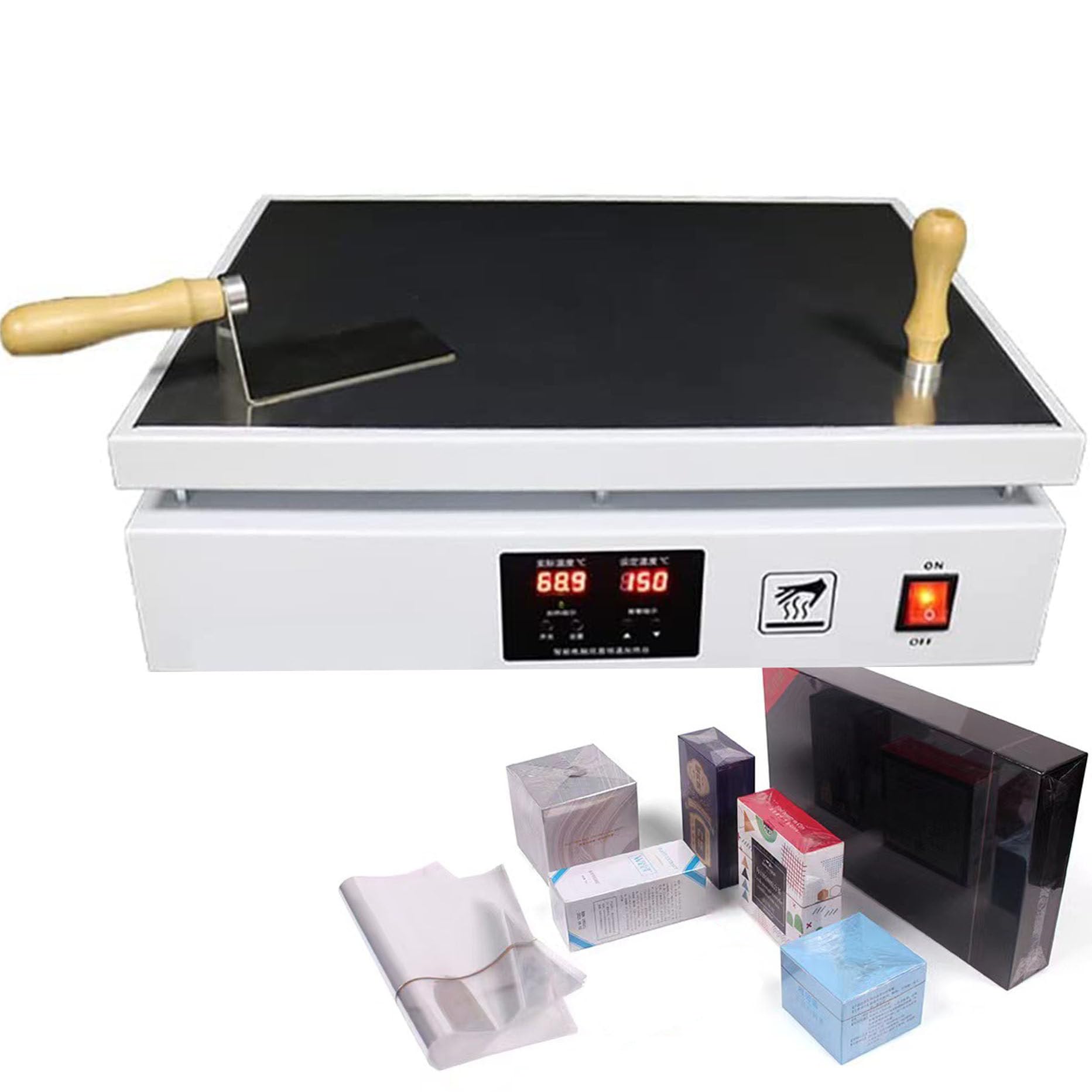 AYCDL 1300W Desktop Heating Sealing Machine,Manual Perfume Box Cellophane Wrapping Machine,Hand Wrapping Machine Film Wrapper