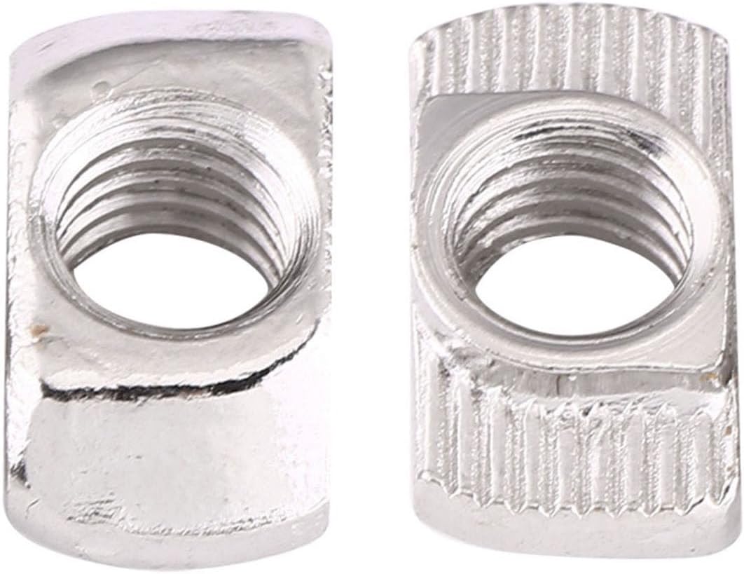 Generic 50pcs Plated Carbon Steel Hammer Head Nut, for Aluminum Profile, with High Hardness and Long Service Life (European Standard 40-M8*19.5 * 10)