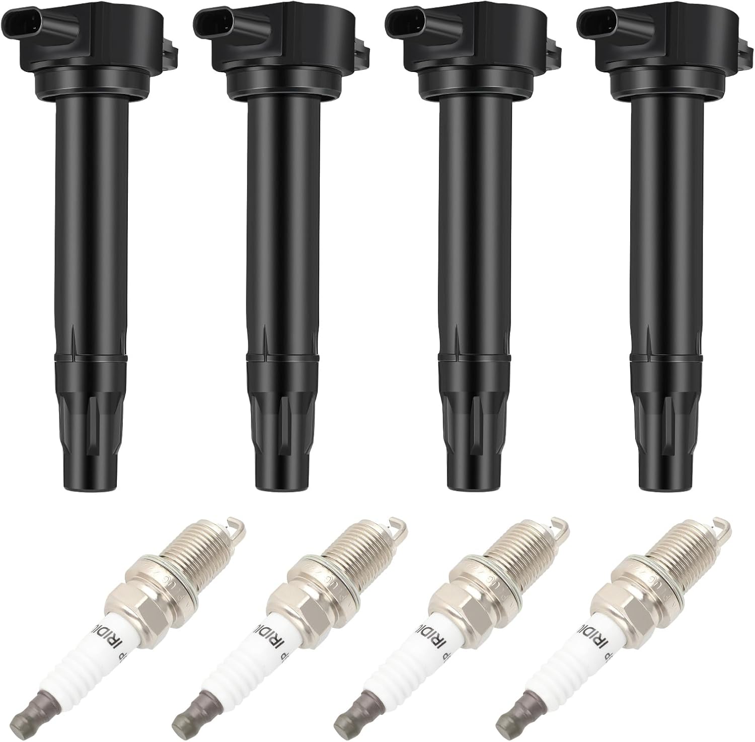ASAPE Set of 4 Ignition Coil Pack with 4*Spark Plug Fit for 2007-2017 for Jeep Patriot 2.0L 2.4L 2011-2014 for Chrysler 200 2.4L 2007-2010 for Chrysler Sebring 2.4L, Replace 4606824AB UF557 C1587