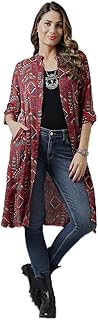 Azira 100% Cotton Ethnic Print Long Front Open Shrug | Calf Length |Western & Casual Wear| Summer Wear | Shrugs for Woman ... Price In India