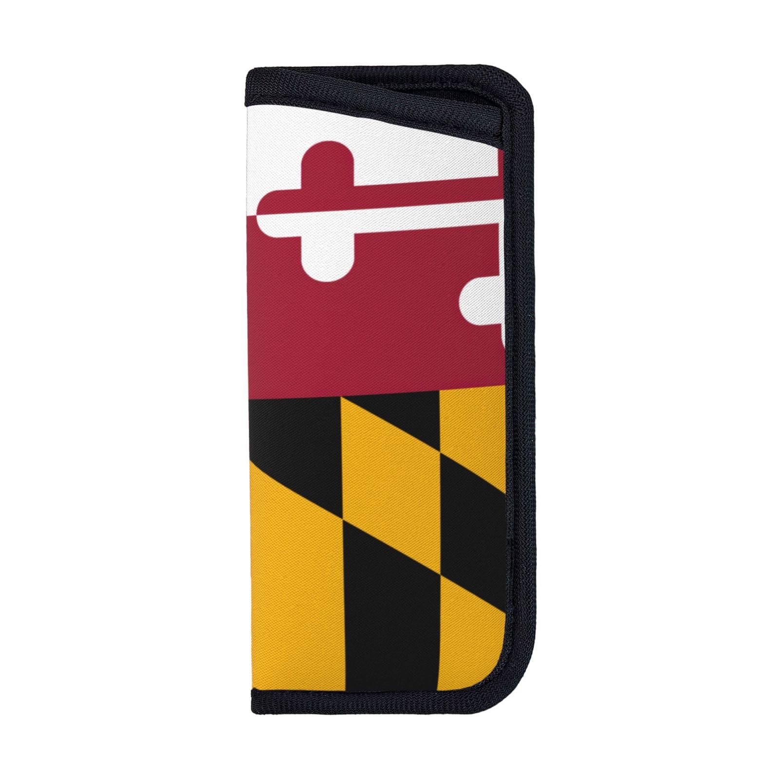 OKFSTY Maryland State Flag Printed Soft Eyeglasses Bag, Portable Glasses Pouch, Scratch-Resistant Protection For Eyewear, Ideal For Trips And Commutes