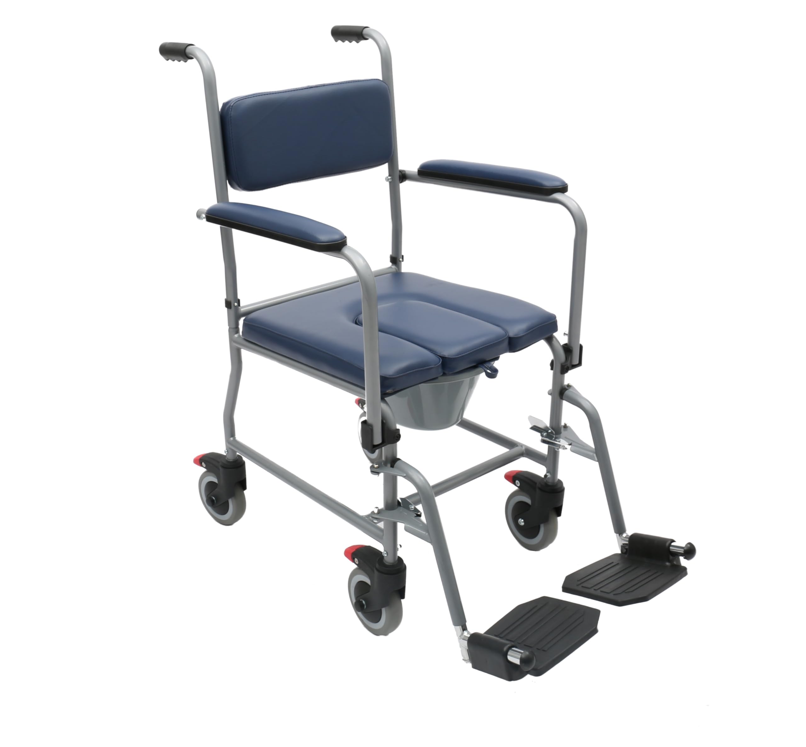 Sedia Comoda con Ruote per Anziani - Sedia Toilette - Comfort, Sicurezza e Mobilità in una Poltrona Multifunzionale - Braccioli pieghevoli, Seduta ergonomica