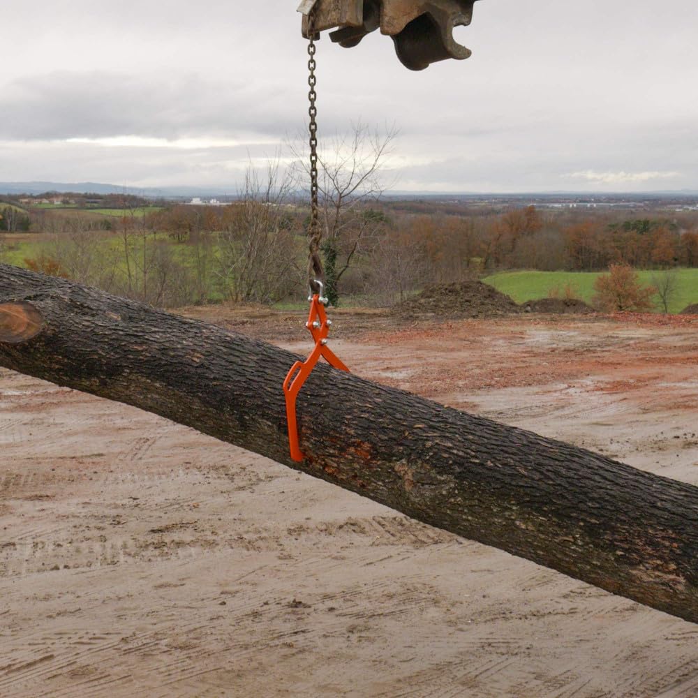 Oxeo Pince forestière capacité 1000 kg - pour Troncs Max. 700 mm - Pince de Levage 2 mandrins de Serrage - Force 1 Tonne - poignée