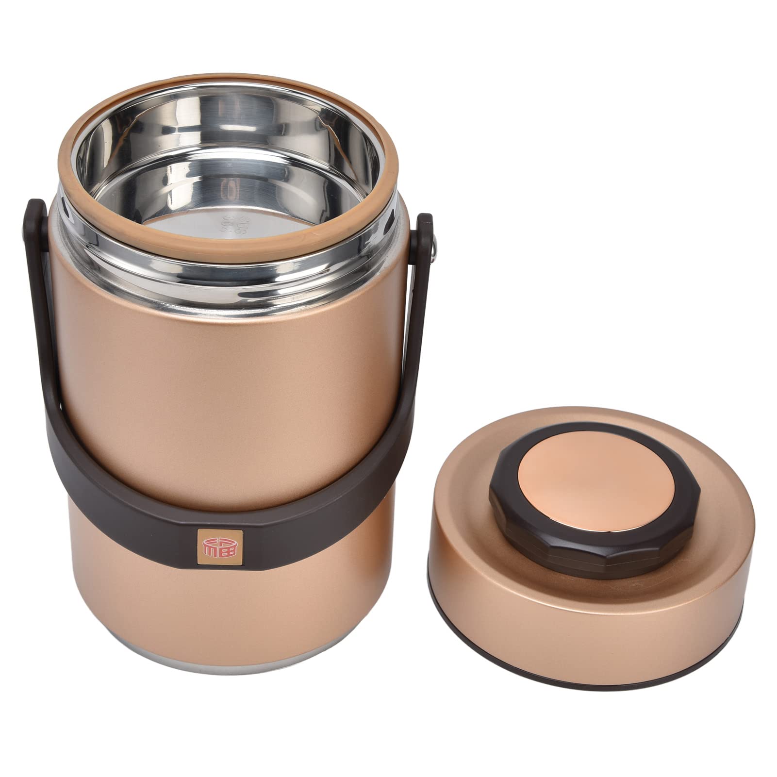 aqxreight Contenedores de Almuerzo Aislados de Acero Inoxidable, Doble Vacío, Interior, Capacidad de 2300ml, Olla de Comida de 3 Capas, Viaje de Trabajo (-3118220004212)