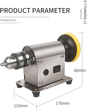 Multifunction Polishing Machine Jewelry Rock, Lapidary Rock Grinder Polisher, Mill Benchtop Polisher Universal Grinding Machine Bench Lathe Polish Buffer Machine,775 Motor