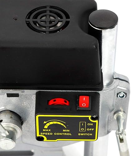 Miniatura 3 de DNYSYSJ - Prensa eléctrica de mesa de 340 W, taladro de banco de 3 velocidades, mandril de 0.394 in, máquina de perforación ajustable de velocidad