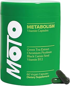 Moto Women's Metabolism Support - Energy, Curb Cravings, Healthy Metabolism - Vegan Capsules, 30 Servings