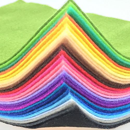 flic-flac 28pcs 12 x 8 inches (30cmx20cm) 1.4mm Thick Soft Felt Fabric Sheet Assorted Color Felt Pack DIY Craft Sewing Squares Nonwoven Patchwork — view 6