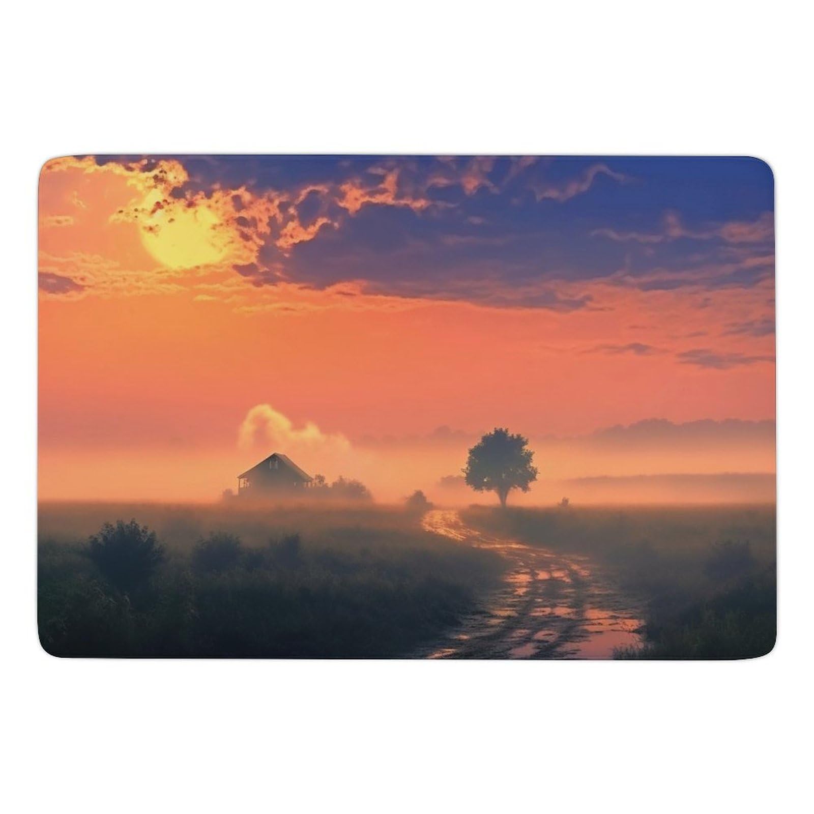 Tapis doux lavable en velours corail Country Mist antidérapant unique