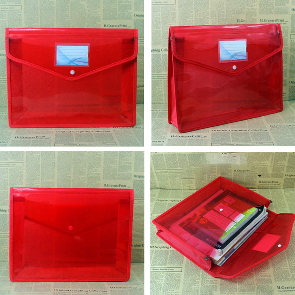 Zhichy A4 B4 Transparent File Folders Three-Dimensional File Bag Papers Pouch Folder for Office Home Business - Image 4